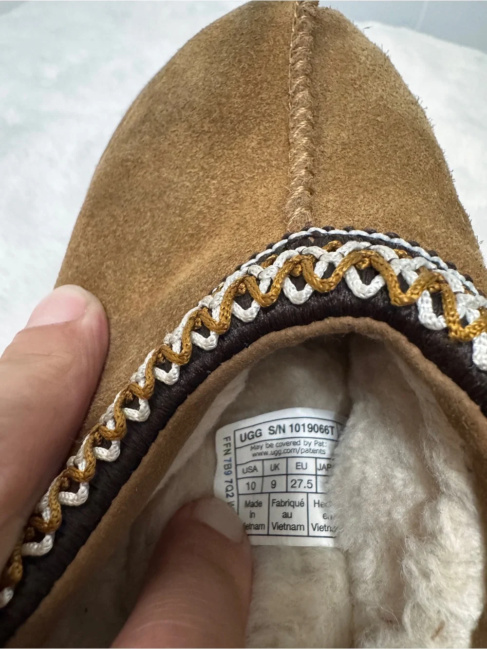 UGG Kids Brown Suede Shearling Slip-On Slippers